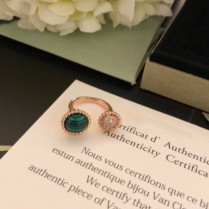 [Lumi Jewels]BAGUE ENTRE LES DOIGTS PERLEE COULEURS DIAMOND OR ROSE