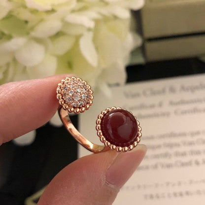 [Lumi Jewels]BAGUE ENTRE LES DOIGTS PERLEE COULEURS DIAMOND OR ROSE