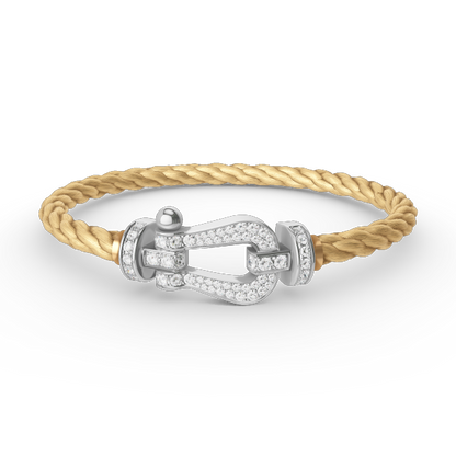 [Lumi Jewels]FORCE LARGE HORSESHOE FULL DIAMOND BRACELET SILVER