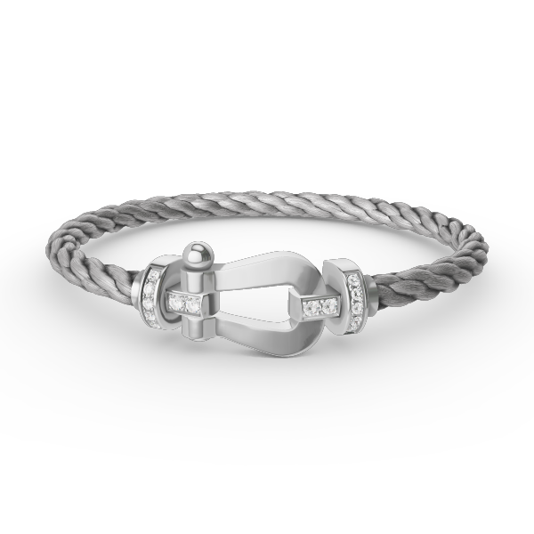 [Lumi Jewels]BRACELET GRAND FER À CHEVAL SEMI-DIAMANTS ARGENTÉ