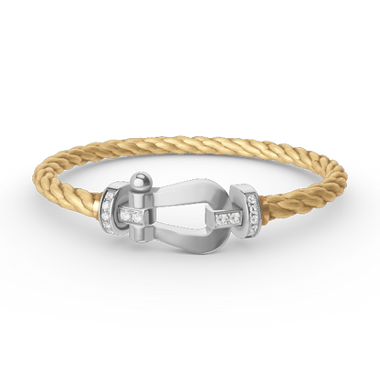 [Lumi Jewels]BRACELET GRAND FER À CHEVAL SEMI-DIAMANTS ARGENTÉ