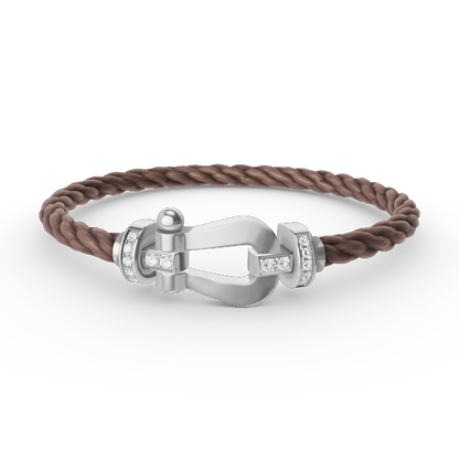[Lumi Jewels]BRACELET GRAND FER À CHEVAL SEMI-DIAMANTS ARGENTÉ