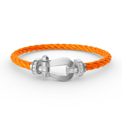 [Lumi Jewels]BRACELET GRAND FER À CHEVAL SEMI-DIAMANTS ARGENTÉ