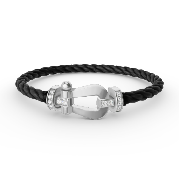 [Lumi Jewels]BRACELET GRAND FER À CHEVAL SEMI-DIAMANTS ARGENTÉ