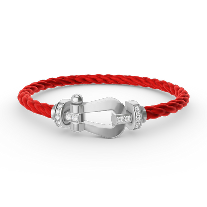 [Lumi Jewels]BRACELET GRAND FER À CHEVAL SEMI-DIAMANTS ARGENTÉ