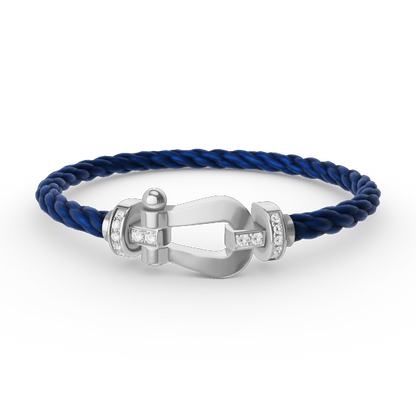 [Lumi Jewels]BRACELET GRAND FER À CHEVAL SEMI-DIAMANTS ARGENTÉ