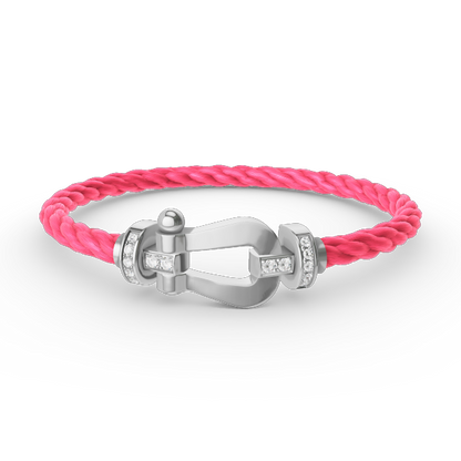 [Lumi Jewels]BRACELET GRAND FER À CHEVAL SEMI-DIAMANTS ARGENTÉ