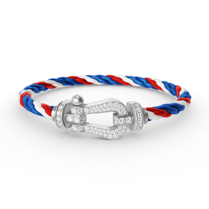 [Lumi Jewels]FORCE LARGE HORSESHOE FULL DIAMOND BRACELET SILVER