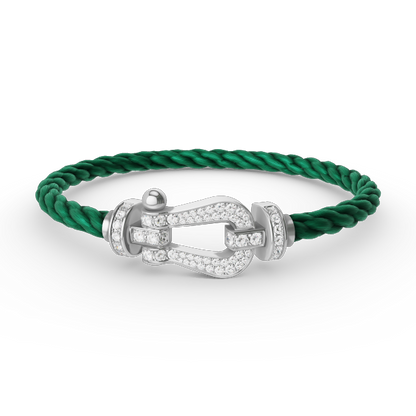 [Lumi Jewels]FORCE LARGE HORSESHOE FULL DIAMOND BRACELET SILVER