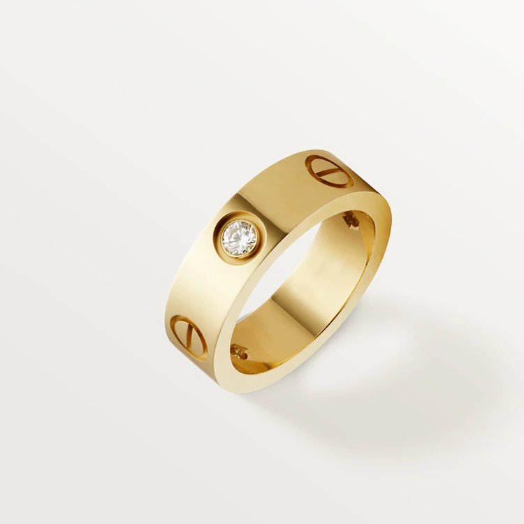 [Lumi Jewels]BAGUE LOVE 5.5MM 3 DIAMANTS OR ROSE