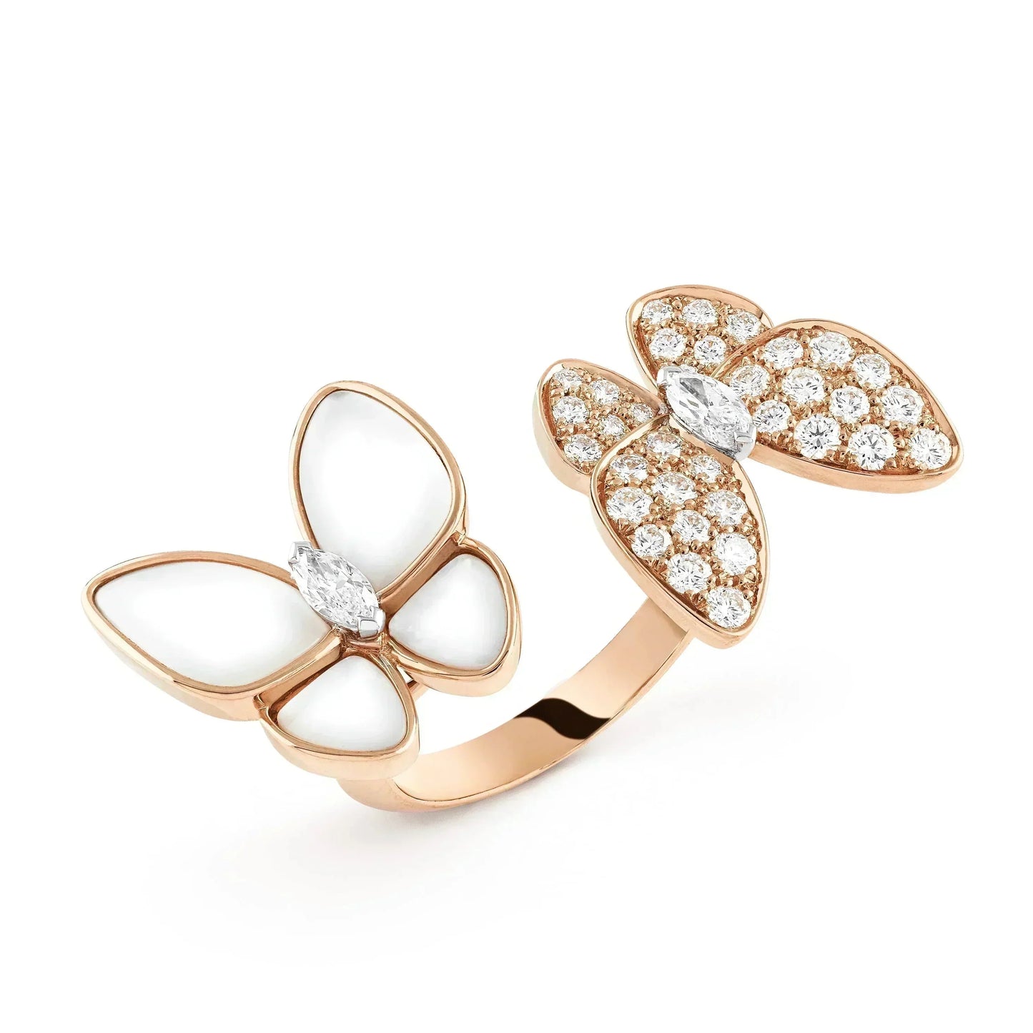 [Lumi Jewels]BAGUE PAPILLON DOUBLE DIAMANT N.A.C.R.E.