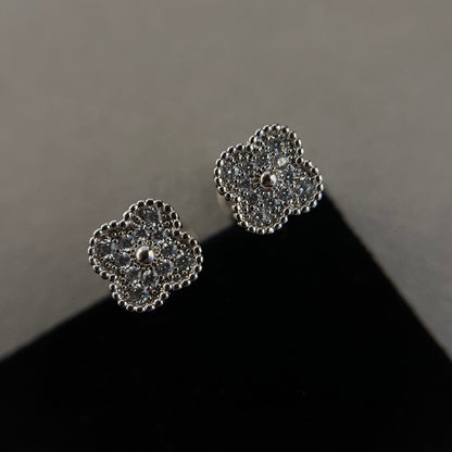 [Lumi Jewels]PUCES D'OREILLES MINI TRÈFLE DIAMANT