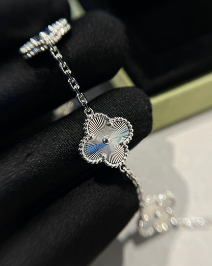 [Lumi Jewels]CLOVER SILVER 5 MOTIFS BRACELET